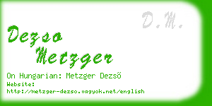 dezso metzger business card