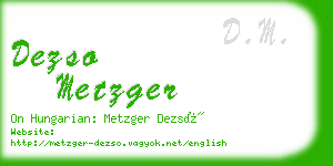 dezso metzger business card